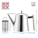 Theiere acier inox infuseur amovible 11l design moderne