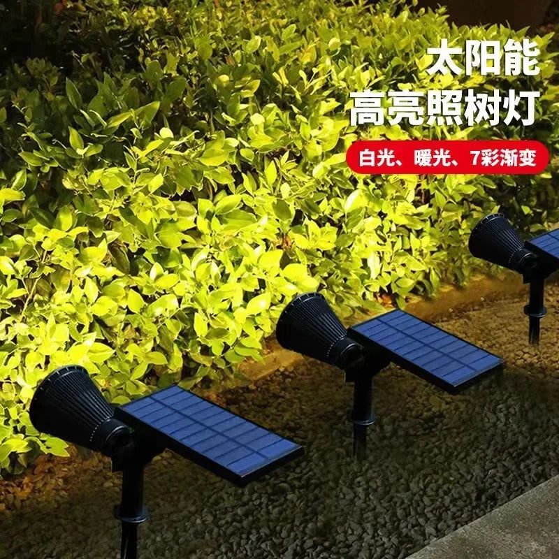 Projecteurs solaires extérieurs lampe à gazon branchée au sol LED 4/7 ampoules IP65 étanche lampe décorative en pierre de jardin lumière en expansion d'arbre