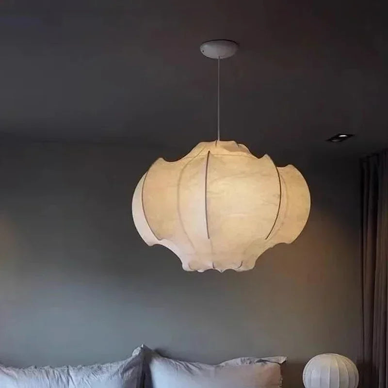 lustre wabi sabi nordique en soie japonaise led intérieur