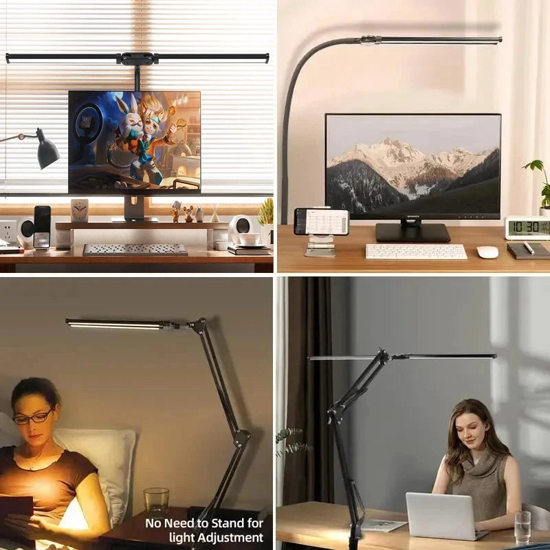 lampe de bureau à pince avec support et modes de couleur - vue 7 sur 10
