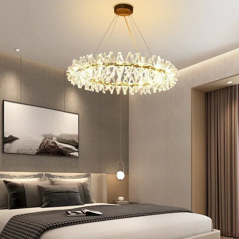 suspension moderne en cristal transparent pour décoration intérieure - vue 6 sur 13