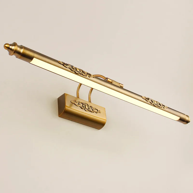 Lampe miroir led europe sculptée bronze rétro éclairage photo rockable