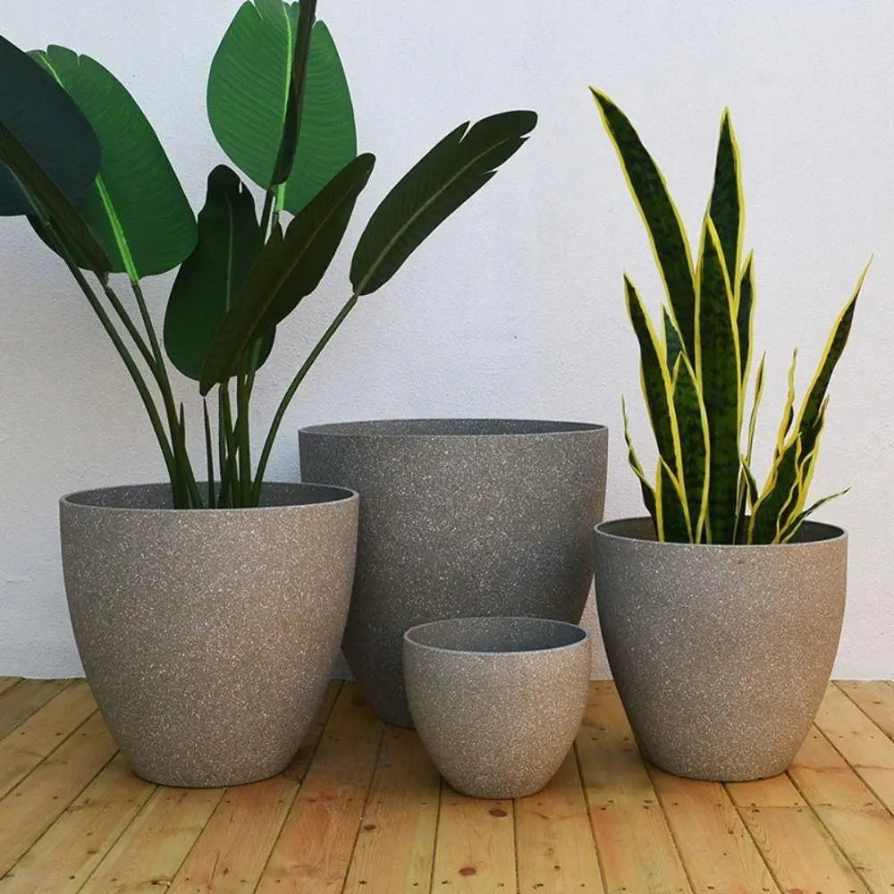 pot de fleurs tendance en plastique imitation pierre pour bonsaï et balcon - vue 11 sur 10