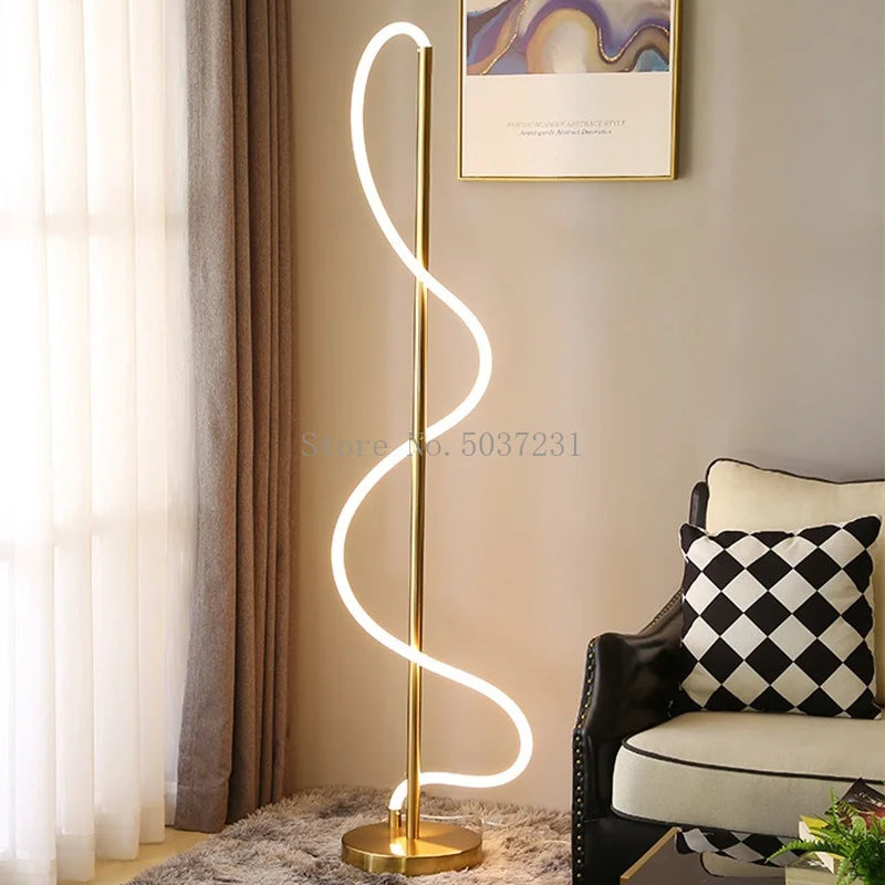 lampadaire led moderne design nordique créatif pour intérieur - vue 4 sur 9