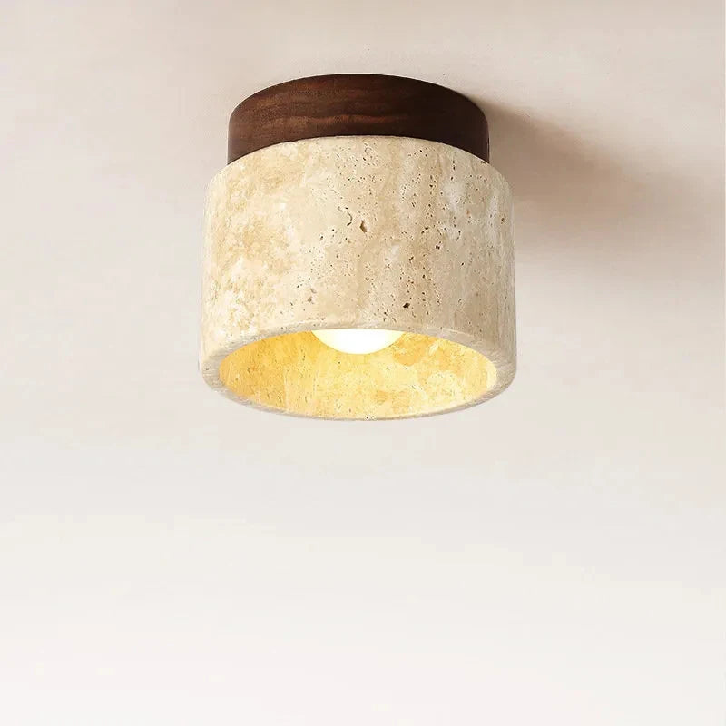 Wabi-sabi porche balcon plafonnier Europe du nord jaune grotte pierre plafonnier pour maison couloir décoration lampe - vue 3 sur 9