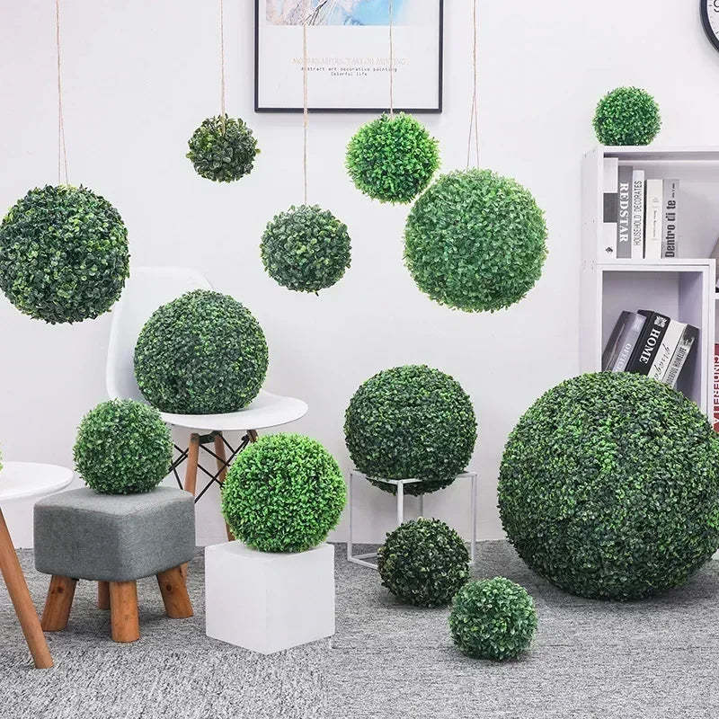 boule décorative en buis artificiel pour jardin mariage et décoration - vue 3 sur 7