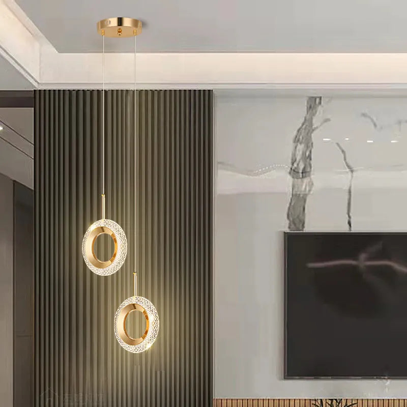 Anneau nordique suspension LED lumières intérieur lampe suspendue décor de chambre pour chevet chambre salon moderne suspension