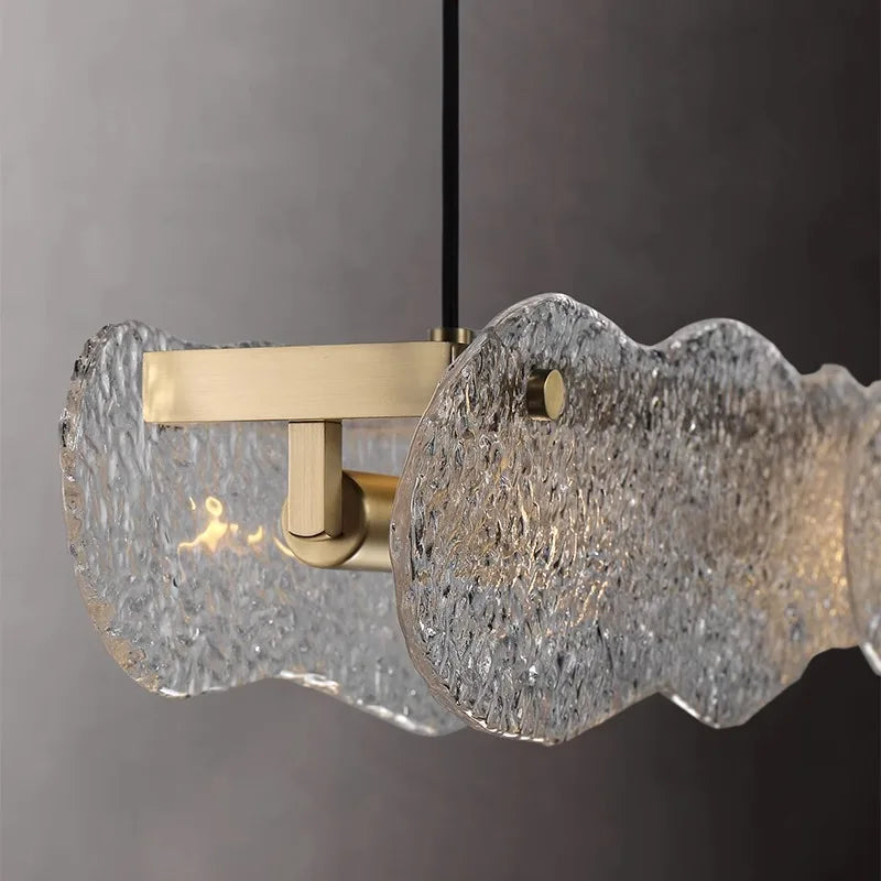 suspension moderne en cuivre et verre pour restaurant - vue 6 sur 12