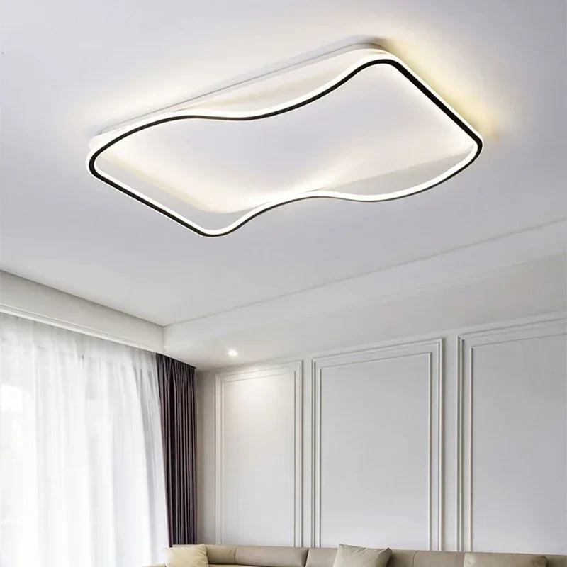 lustre moderne à leds pour décoration intérieure simple vague - vue 6 sur 20