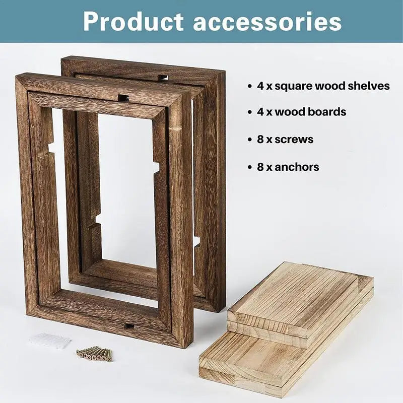 étagère murale flottante en bois design géométrique pour rangement intérieur - vue 7 sur 6