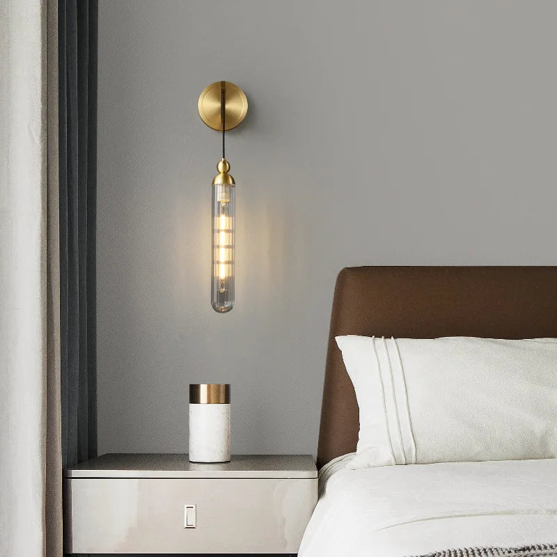 Applique murale led longue moderne en verre fer