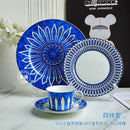 Assiette ceramique style europeen motif blue seal luxe