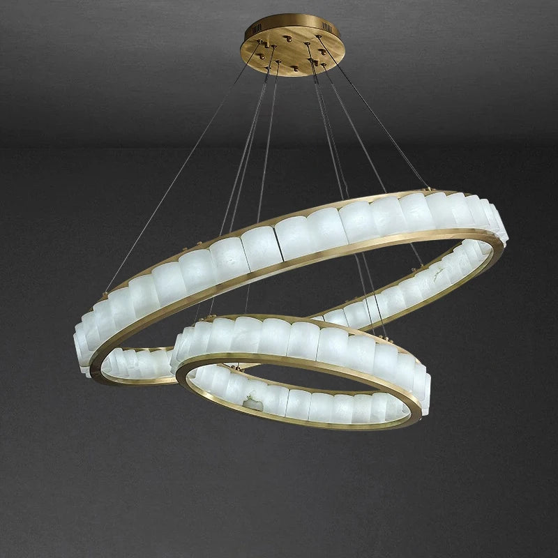 lustre en marbre naturel espagnol de grand luxe pour hôtel - vue 2 sur 15
