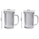 Tasse verre minimaliste avec couvercle et anse