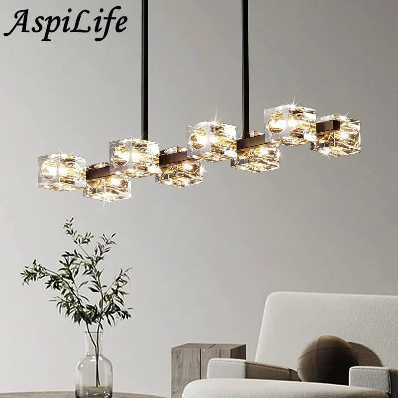 lustre cristal led décoration minimaliste maison salon chambre