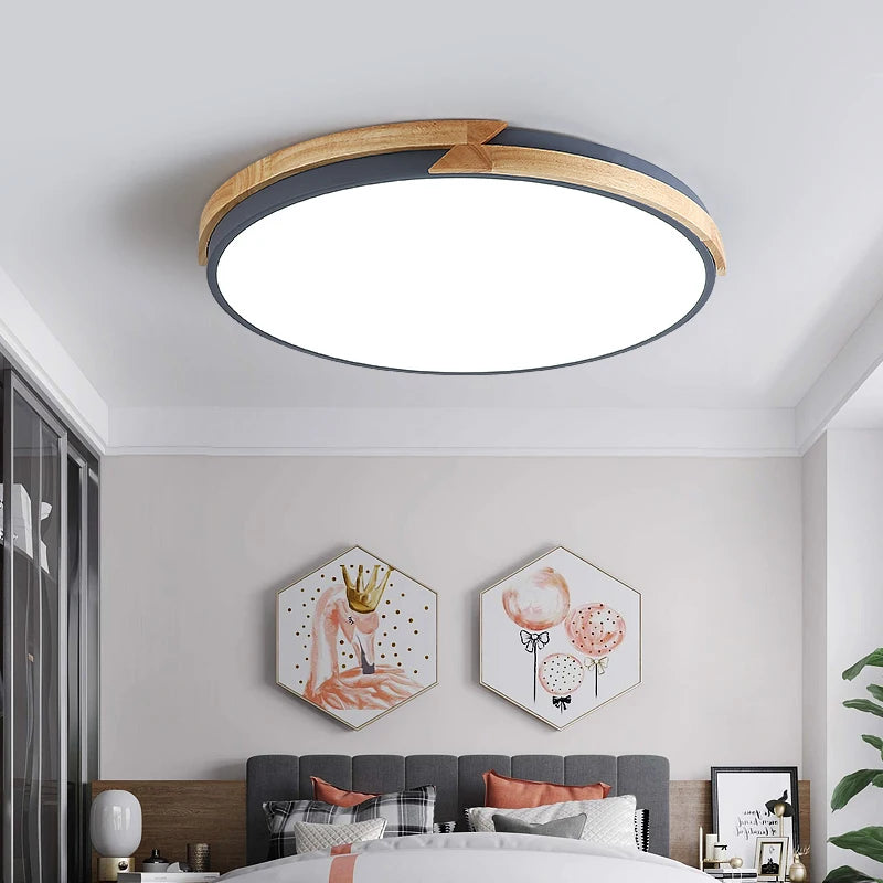 plafonnier led ultra-mince design nordique décoratif encastré - vue 3 sur 12