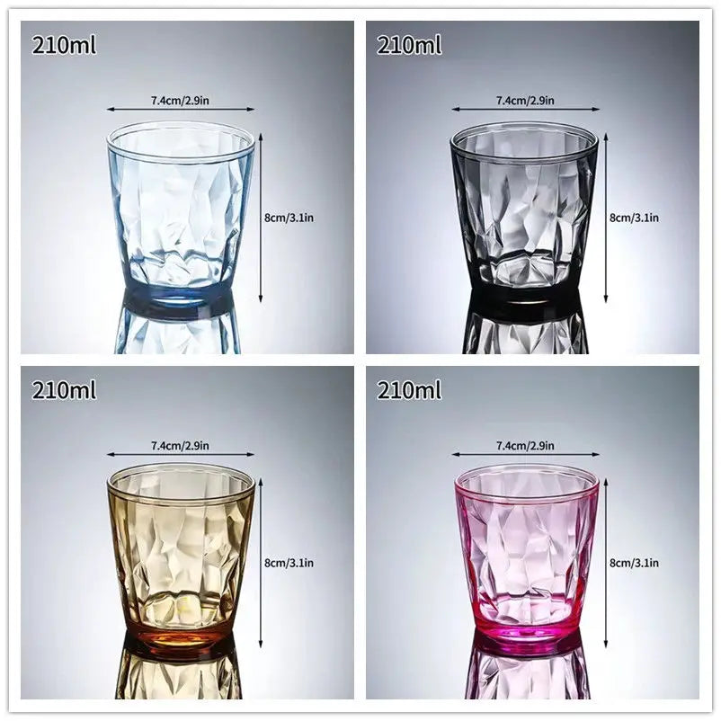 Verres incassables en acrylique style vintage strié réutilisables - vue 8 sur 22