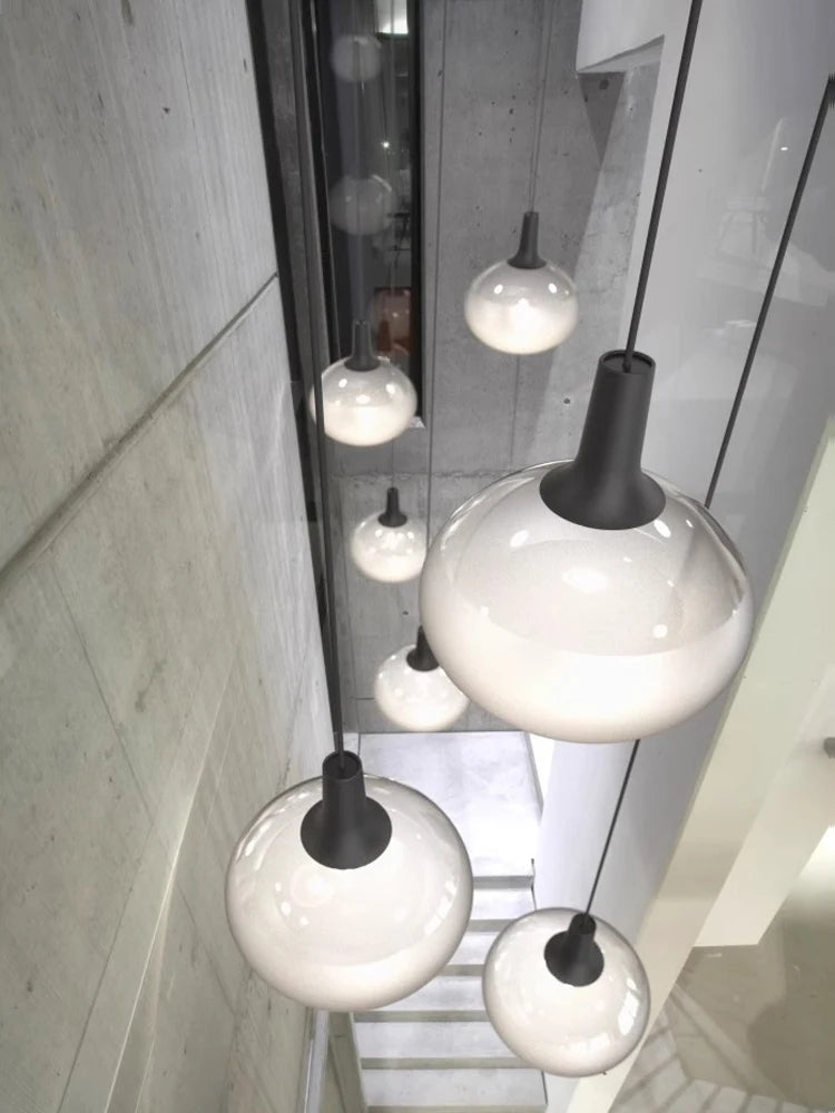 plafonnier led minimaliste en verre blanc mat élégant - vue 5 sur 9