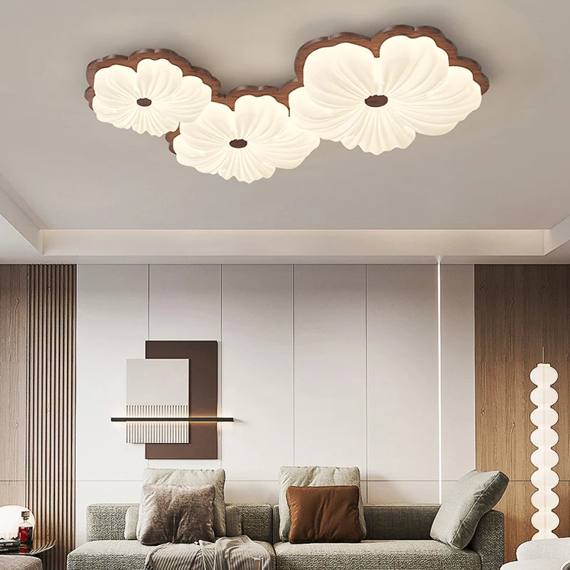 plafonnier moderne à fleurs en bois pour décoration intérieure - vue 3 sur 13