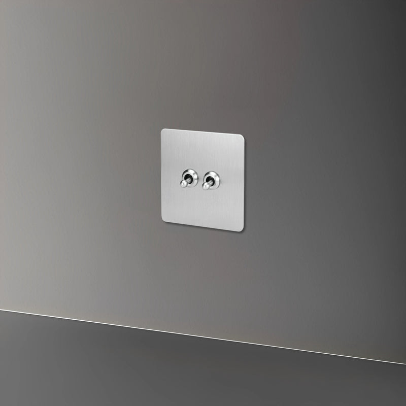 Prise TV et RJ45 en acier gris clair brossé bords arrondis