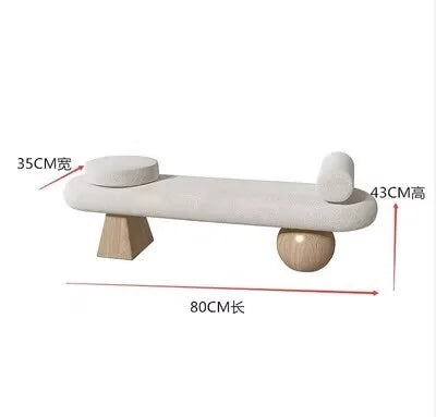 tabouret nordique en bois massif pour chaussures et repos - vue 17 sur 27