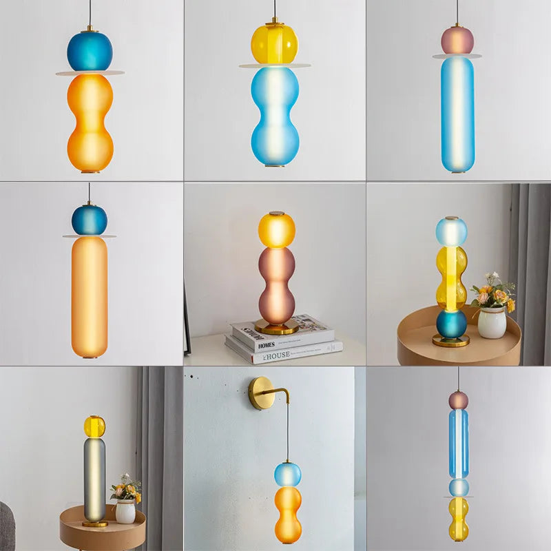 Suspension LED en verre teinté bar - vue 3 sur 21