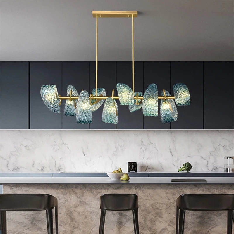 Placards de chambre à coucher bleu serpent échelle verre luminaire applique murale LED lampe Lustre luxe décor à la maison appareil ménager décoration murale - vue 5 sur 18