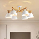 Plafonnier LED en bois avec ceinture en cuir