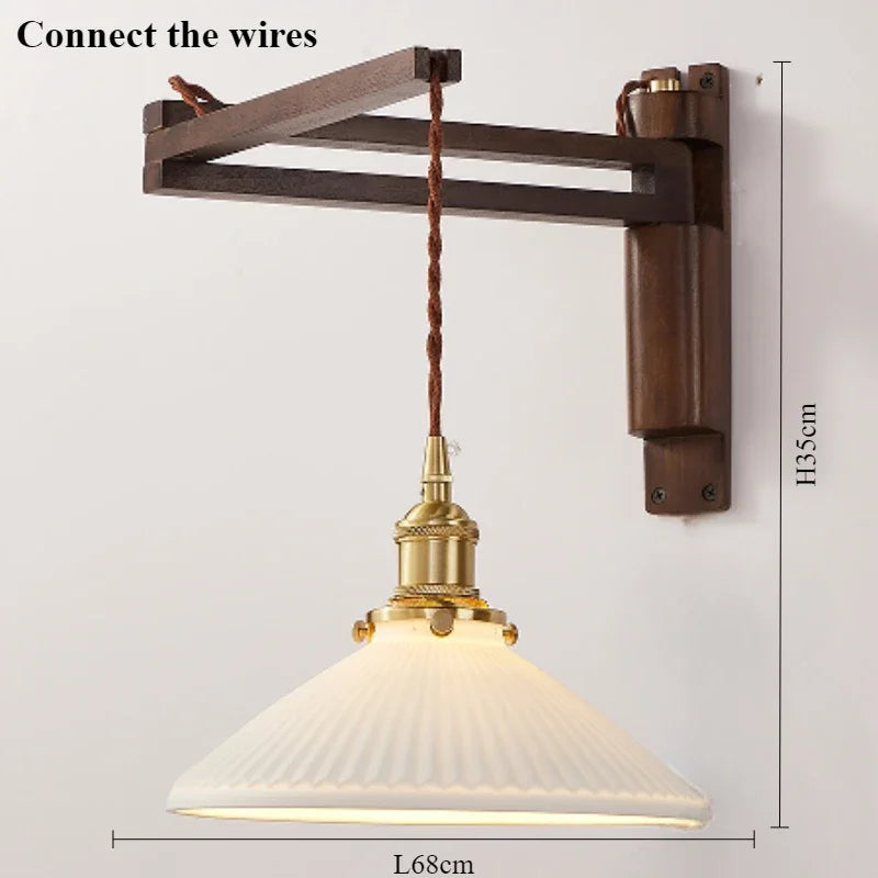 lampe moderne en bois de noyer avec lumière led décorative - vue 13 sur 21