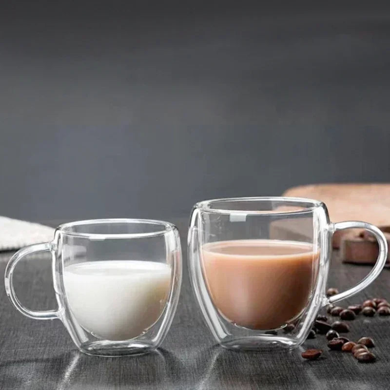 Mug double paroi en verre borosilicate avec anse - vue 2 sur 7
