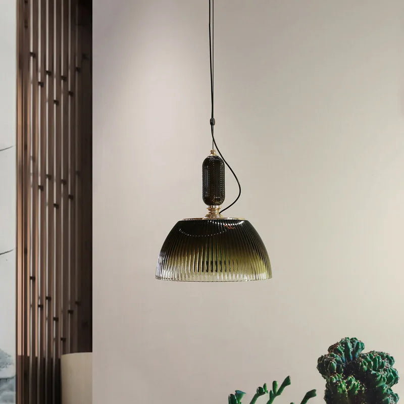 suspension rétro en verre pour éclairage moderne et chaleureux - vue 3 sur 8