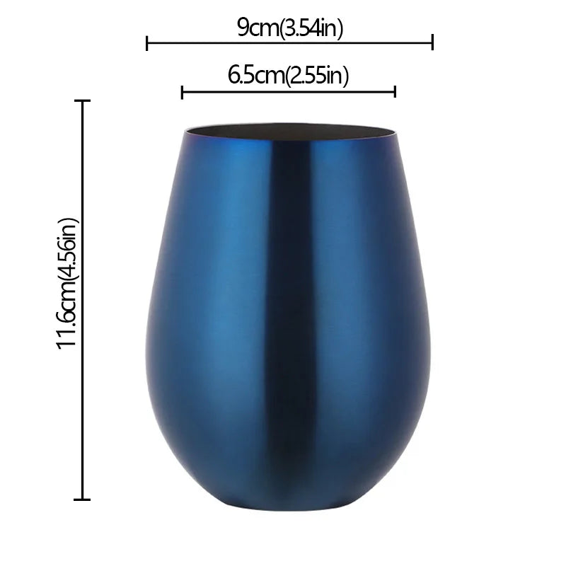 Verres a vin ronds acier inoxydable style bar