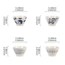Ensemble 4 bols ceramique motif floral style japonais