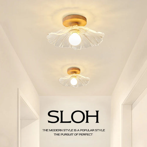 plafonnier style japonais nordique en rondins pour entrée