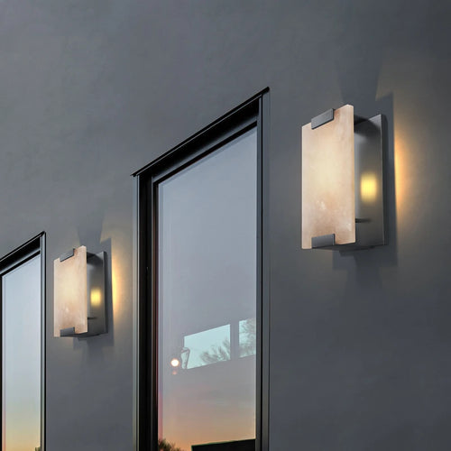 Applique murale LED rectangulaire en marbre naturel