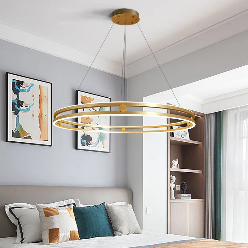 lustre circulaire moderne pour décoration intérieure créative et minimaliste