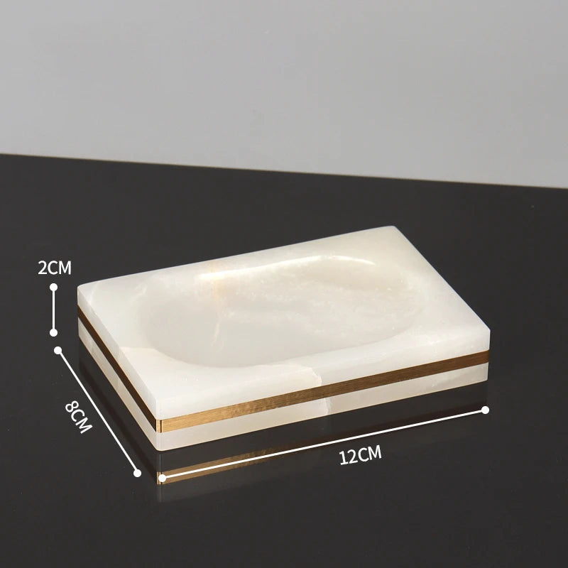 ensemble daccessoires en marbre naturel pour salle de bain - vue 17 sur 22