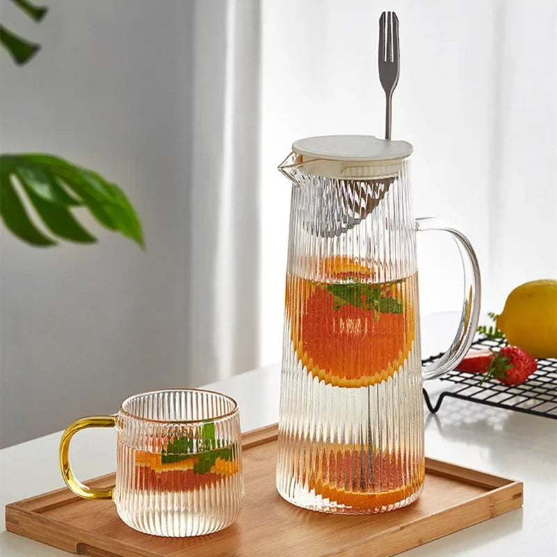 Bouilloire verre transparent résistante chaleur boissons froides poignée - vue 3 sur 6
