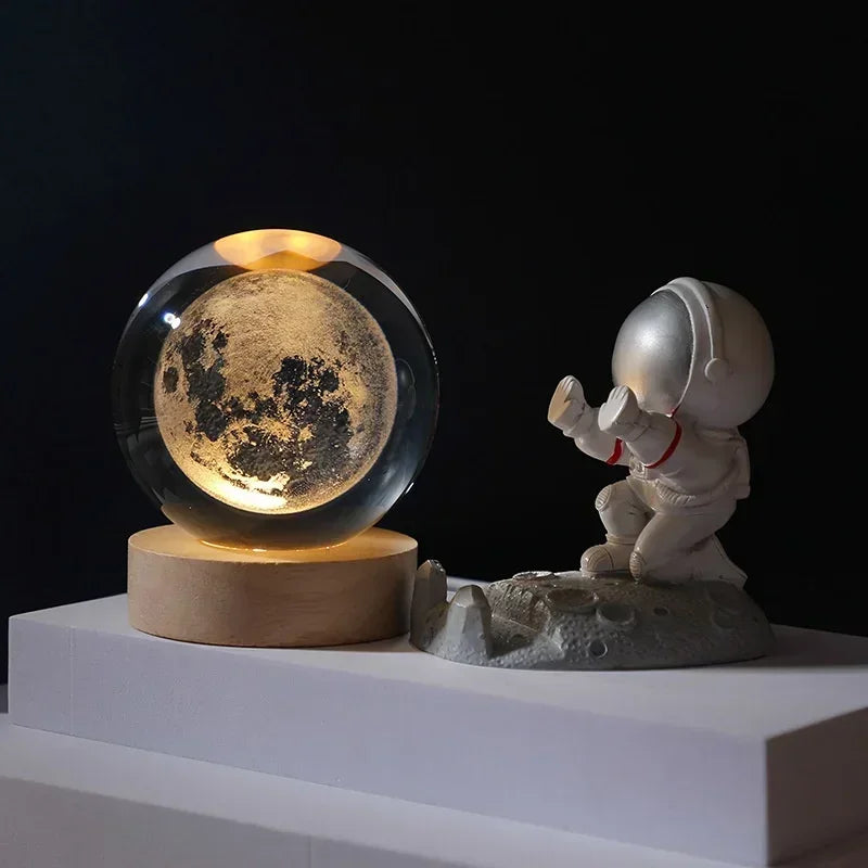 boule de cristal 3D système solaire planète lumineuse cadeau passionnés espace - vue 8 sur 10