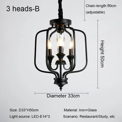 lustre rétro luxe en cristal style américain