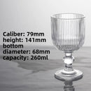 Verres a vin rayes tige courte large ouverture