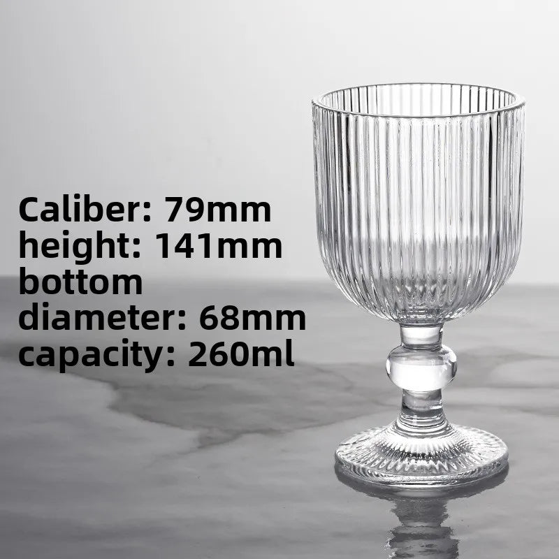 Verres a vin rayes tige courte large ouverture