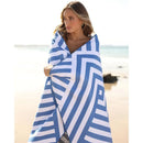 serviette de plage séchage rapide compacte jacquard rayé