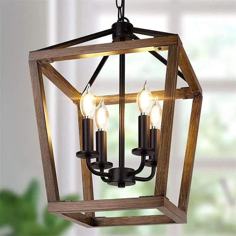 lustre américain rétro forme cage à oiseaux éclairage industriel moderne
