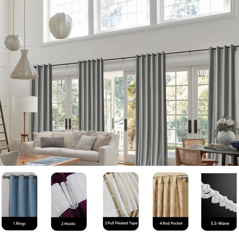 Rideau velours occultant grande hauteur style moderne - vue 5 sur 8