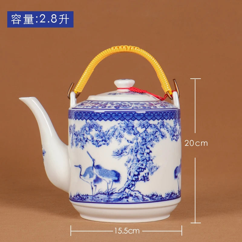 Théière en céramique jingdezhen grande capacité style chinois - vue 2 sur 7