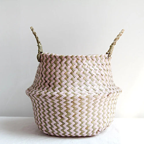 paniers de rangement en osier boho décor pliables fait main