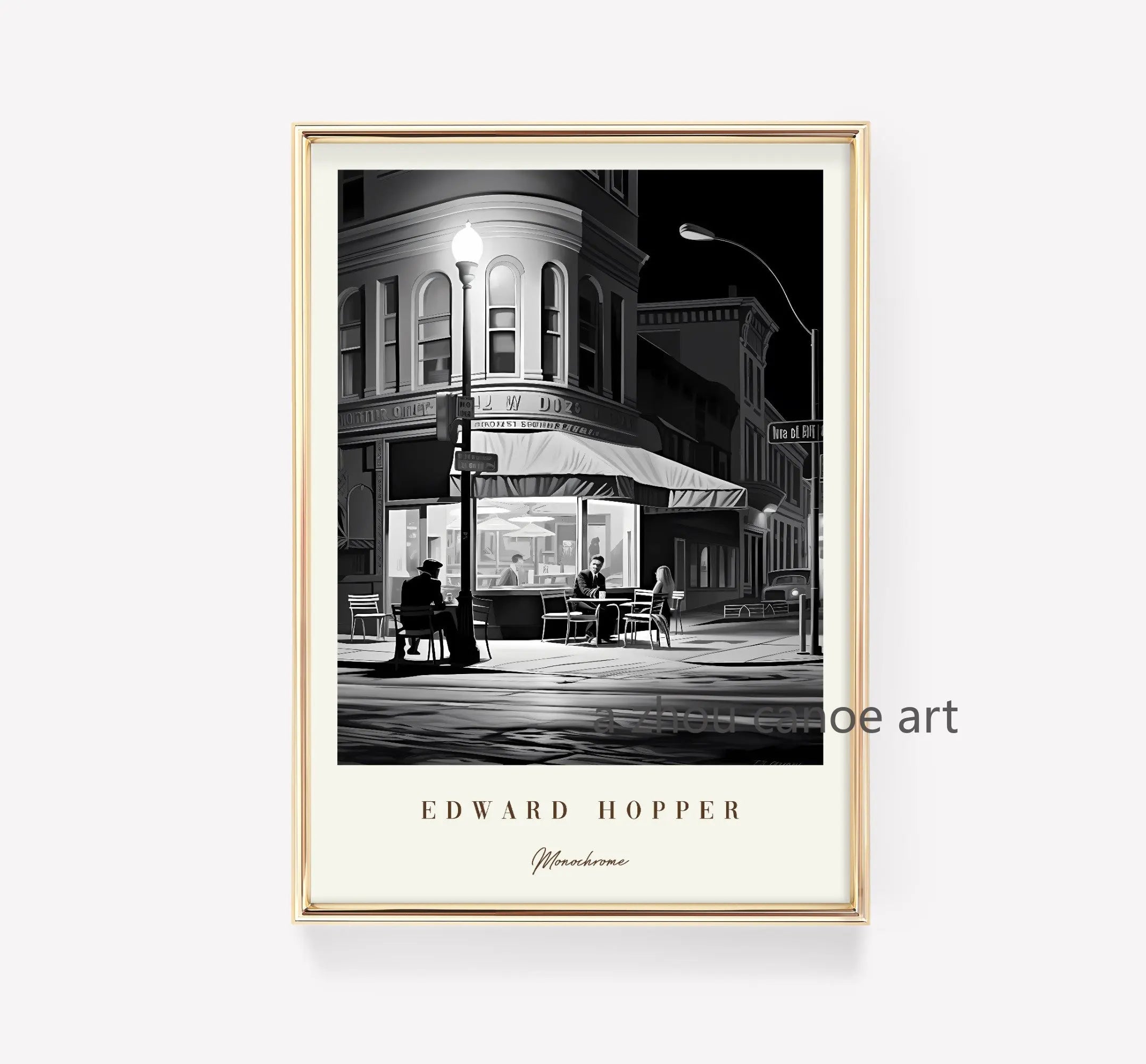 bibliothèque d'œuvres d'art classiques edward hopper affiches modernes décor mural