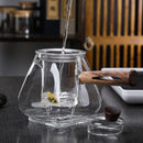 Théière verre borosilicate poignée bois résistante chaleur