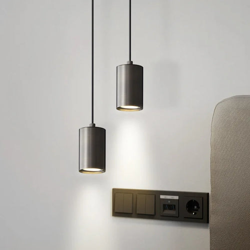 Suspension LED design moderne cylindrique